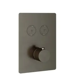 Hotbath Cobber Bateria termostatyczna 2-drożna podtynkowa z przyciskiem element zewnętrzny Aged Iron PB009Q.AI