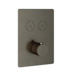 Hotbath Cobber Bateria termostatyczna 2-drożna podtynkowa z przyciskiem element zewnętrzny Aged Iron PB009Q.AI