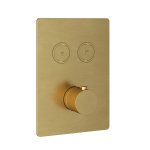 Hotbath Cobber Bateria termostatyczna 2-drożna podtynkowa z przyciskiem element zewnętrzny Brushed Brass PVD PB009Q.BBP