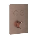 Hotbath Cobber Bateria termostatyczna 2-drożna podtynkowa z przyciskiem element zewnętrzny Brushed Copper PVD PB009Q.BCP