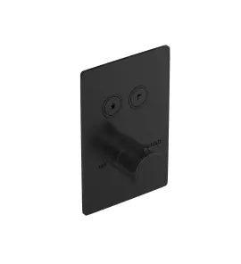 Hotbath Cobber Bateria termostatyczna 2-drożna podtynkowa z przyciskiem element zewnętrzny Matt Black PVD PB009Q.MBP