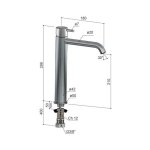 Hotbath Cobber Bateria umywalkowa jednouchwytowa wysoka Matt Black PVD CB003HC.MBP