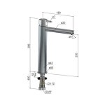 Hotbath Cobber Bateria umywalkowa jednouchwytowa wysoka Matt Black PVD CB003HS.MBP