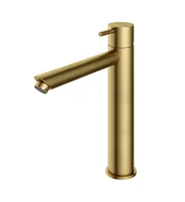 Hotbath Cobber Bateria umywalkowa jednouchwytowa wysoka Brushed Brass PVD CB003HS.BBP