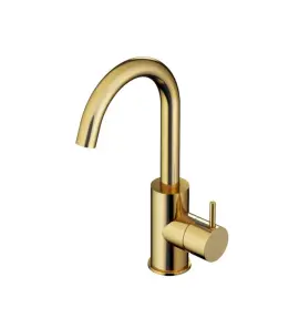 Hotbath Cobber Bateria umywalkowa z obrotową wylewką Brushed Brass PVD CB004.BBP