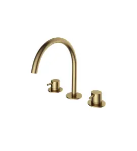Hotbath Cobber Bateria umywalkowa 3-otworowa Brushed Brass CB033.BB