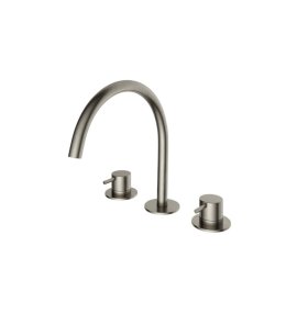 Hotbath Cobber Bateria umywalkowa 3-otworowa Brushed Nickel CB033.GN