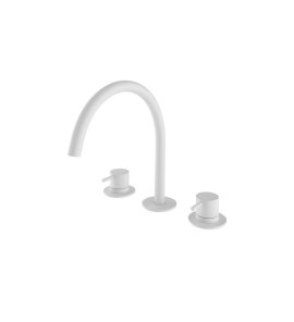 Hotbath Cobber Bateria umywalkowa 3-otworowa Matt White CB033.WH