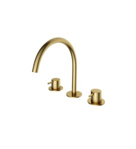 Hotbath Cobber Bateria umywalkowa 3-otworowa Brushed Brass PVD CB033.BBP