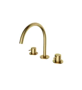 Hotbath Cobber Bateria umywalkowa 3-otworowa Brushed Brass PVD CB033.BBP