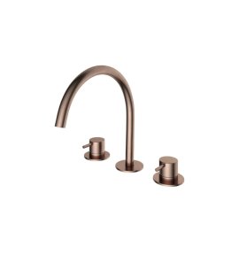 Hotbath Cobber Bateria umywalkowa 3-otworowa Brushed Copper PVD CB033.BCP