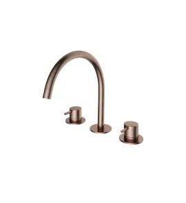Hotbath Cobber Bateria umywalkowa 3-otworowa Brushed Copper PVD CB033.BCP