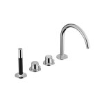 Hotbath Cobber Bateria wannowa 4-otworowa z wylewką i słuchawką prysznicową Chrome CB173.CR