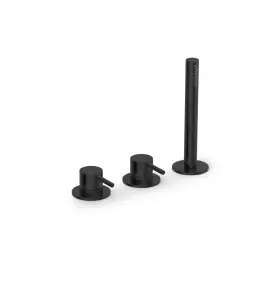 Hotbath Cobber Bateria wannowa 3-otworowa ze słuchawką prysznicową Matt Black PVD CB175.MBP