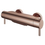 Hotbath Cobber Bateria wannowa termostatyczna ścienna z przełącznikiem i strumieniem wodospadu Brushed Copper PVD B021.BCP