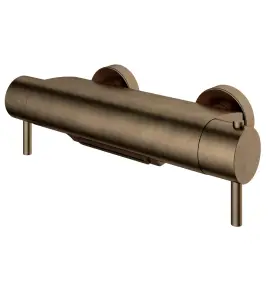 Hotbath Cobber Bateria wannowa termostatyczna ścienna z przełącznikiem i strumieniem wodospadu Aged Brass B021.AB