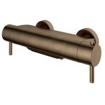 Hotbath Cobber Bateria wannowa termostatyczna ścienna z przełącznikiem i strumieniem wodospadu Aged Brass B021.AB