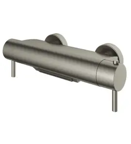 Hotbath Cobber Bateria wannowa termostatyczna ścienna z przełącznikiem i strumieniem wodospadu Brushed Nickel B021.GN