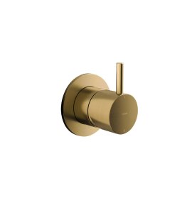 Hotbath Cobber Mieszacz podtynkowy 2-drożny z funkcją odcinającą - element zewnętrzny Brushed Brass CB111.BB