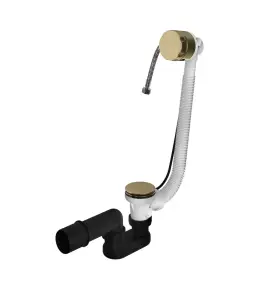 Hotbath Cobber Odpływ wannowy z przelewem i systemem napełniania przez przelew Brushed Brass P033.BB