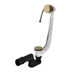 Hotbath Cobber Odpływ wannowy z przelewem i systemem napełniania przez przelew Brushed Brass P033.BB