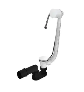 Hotbath Cobber Odpływ wannowy z przelewem i systemem napełniania przez przelew Matt White P033.WH