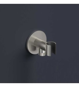 Hotbath Cobber Uchwyt na słuchawkę prysznicową z przyłączem Brushed Nickel M515.GN