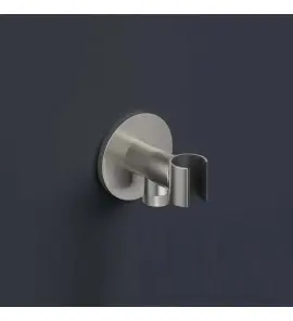 Hotbath Cobber Uchwyt na słuchawkę prysznicową z przyłączem Brushed Nickel M515.GN