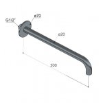 Hotbath Cobber Wylewka ścienna 30 cm Brushed nickel CB095-30.GN