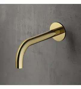Hotbath Cobber Wylewka ścienna 23 cm Natural brass CB7098.NB