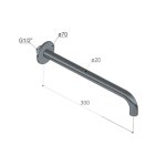 Hotbath Cobber Wylewka ścienna 300 mm Matt Black PVD CB095-30.MBP