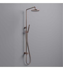 Hotbath Cobber Zestaw natryskowy z deszczownicą Ø 200 mm i zestawem prysznicowym na drążku Brushed Copper PVD M537.BCP