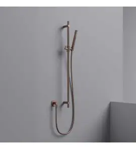 Hotbath Cobber Zestaw natryskowy z zestawem prysznicowym na drążku Brushed Copper PVD M317.BCP