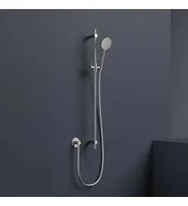 Hotbath Cobber Zestaw natryskowy z zestawem prysznicowym na drążku Brushed Nickel M318.GN
