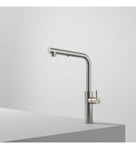 Hotbath Fellow Bateria kuchenna z wyciąganą wylewką dwufunkcyjną Steel Brushed FKM33.IX