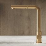 Hotbath Fellow Bateria zlewozmywakowa z wyjmowaną wylewką Brushed brass FKM15.BB