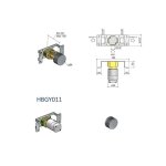 Hotbath Guy Diamond Bateria natryskowa podtynkowa 2-drożna - element zewnętrzny Brushed Nickel GY011D.GN