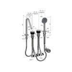 Hotbath Guy Diamond Bateria wannowa z wylewką i słuchawką prysznicową Brushed Brass PVD GY073D.BBP