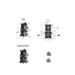 Hotbath Guy Diamond Bateria natryskowa termostatyczna podtynkowa 2-drożna - element zewnętrzny Brushed Brass PVD GY7009D.BBP