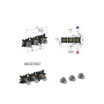 Hotbath Guy Diamond Bateria natryskowa termostatyczna podtynkowa 2-drożna 3-uchwytowa - element zewnętrzny Brushed Brass PVD GY7067D.BBP