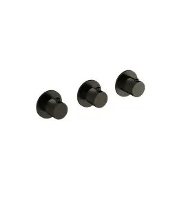 Hotbath Guy Diamond Bateria natryskowa termostatyczna podtynkowa 2-drożna 3-uchwytowa - element zewnętrzny Matt Black PVD GY7067D.MBP