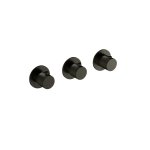 Hotbath Guy Diamond Bateria natryskowa termostatyczna podtynkowa 2-drożna 3-uchwytowa - element zewnętrzny Matt Black PVD GY7067D.MBP