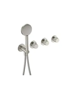 Hotbath Guy Diamond Bateria wannowa termostatyczna podtynkowa, z dwoma zaworami i słuchawką prysznicową - element zewnętrzny Brushed Nickel GY7071D.GN