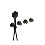 Hotbath Guy Diamond Bateria wannowa termostatyczna podtynkowa, z dwoma zaworami i słuchawką prysznicową - element zewnętrzny Matt Black PVD GY7071D.MBP