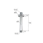 Hotbath Guy Ramię sufitowe do deszczownicy 150 mm Matt Black PVD Nickel CB452.MBP