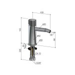 Hotbath Guy Row Bateria bidetowa jednouchwytowa Brushed Nickel GY018R.GN