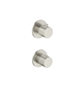 Hotbath Guy Row Bateria natryskowa termostatyczna podtynkowa 2-drożna - element zewnętrzny Brushed Nickel GY7009R.GN