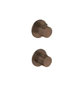 Hotbath Guy Row Bateria natryskowa termostatyczna podtynkowa 2-drożna - element zewnętrzny Tuscan Bronze GY7009R.TB