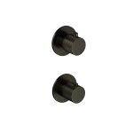 Hotbath Guy Row Bateria natryskowa termostatyczna podtynkowa 2-drożna - element zewnętrzny Matt Black PVD GY7009R.MBP