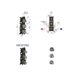 Hotbath Guy Row Bateria natryskowa termostatyczna podtynkowa 2-drożna 3-uchwytowa - element zewnętrzny Brushed Brass PVD GY7066R.BBP